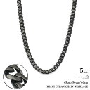 אg 약`F[lbNX ubN }CA~L[o`F[ 5mm 45cm 50cm 60cm black miami cuban necklace Vv`F[lbNX