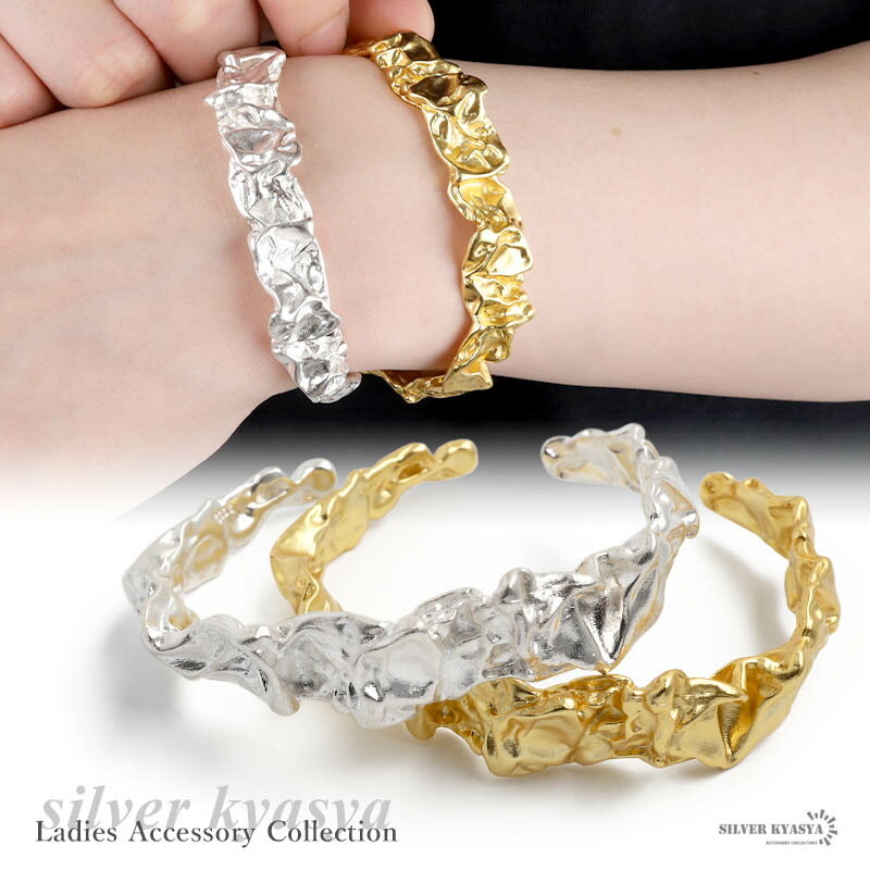 \スーパーSALE 10%OFF 28,600円→25,740円 /レディースバングル シルバー925 silver925 18kgp 金メッキ ゴールド シル...