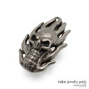 \スーパーSALE 10%OFF 1,320円→1,188円 /ファイヤードクロ スカル 炎 コンチョ 飾りボタン ねじ式 財布 ウォレット スマホケース レザー Tシャツ ハンドメイド カスタム パーツ 父の日