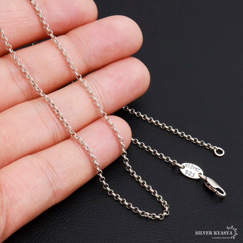 シルバー925 ロールチェーン ネックレス 幅2mm ネックレスチェーン 細身 シルバー...