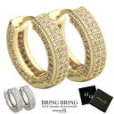 ピアス メンズ フープ ピアス ゴールド キラキラ 18K 金 パヴェ CZ ジルコニア AAA シルバー 銀色 ヒップホップジュエリー レディース 宝石 ジュ...