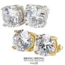 \スーパーSALE 10%OFF 3,300円→2,970円 /ピアス メンズ 大粒ジルコニア ブリンブリン CZ 爪留め AAA ジュエリー 宝石 18金 メ...