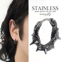 ステンレス いばら フープピアス メンズ 茨 薔薇 ピアス イヤリング 金属アレルギー対応 片耳用1点 18G 父の日