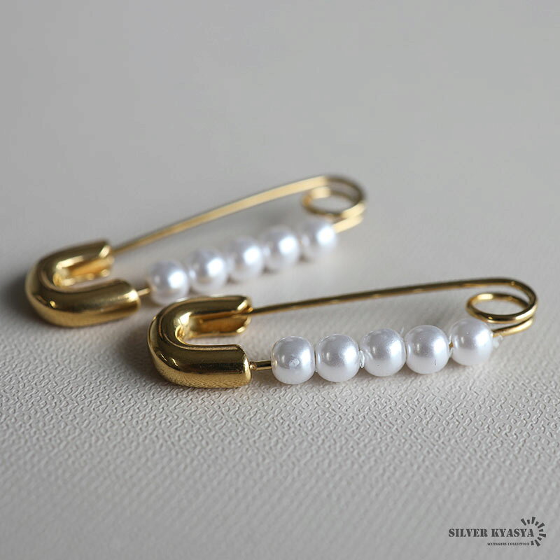 ステンレス 安全ピンピアス パールピアス ゴールド 18KGP 両耳2点セット 人工パール フープピアス ピン 真珠 高品質 高性能 人気 トレンド 流行り お洒落 おしゃれ 金属アレルギー対応 イヤリングの商品画像 3