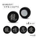 マグネットピアス 磁石 2点セット 漢字 メンズ レディース イヤリング イヤーカフ 両耳用 文字 ピアス ステンレス つけっぱなしOK