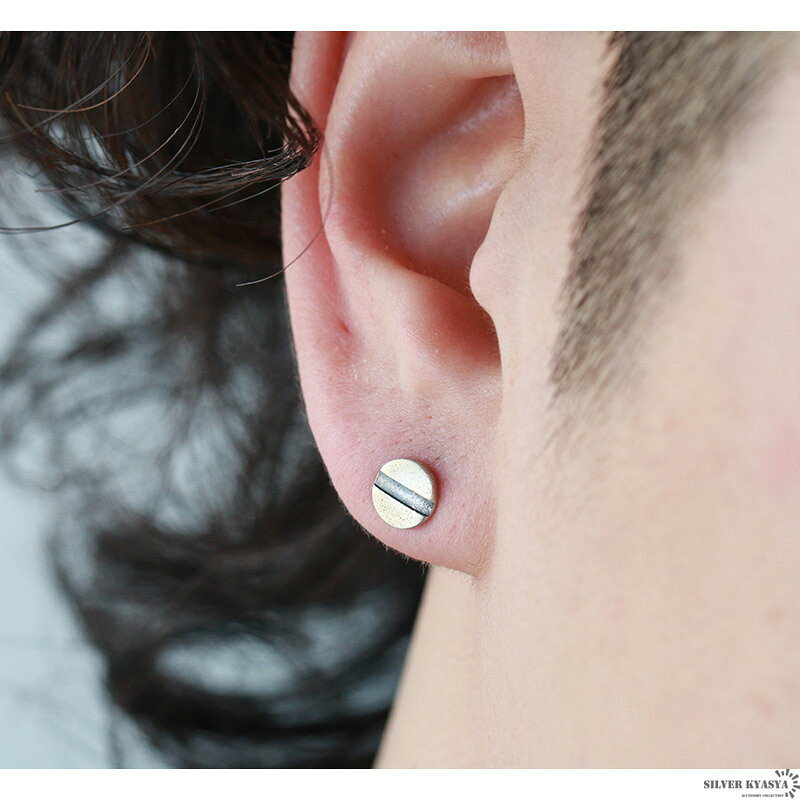 ネジピアス シルバー925 ボルト ナット 釘 工具 道具 大工 スタッドピアス 男性 si...