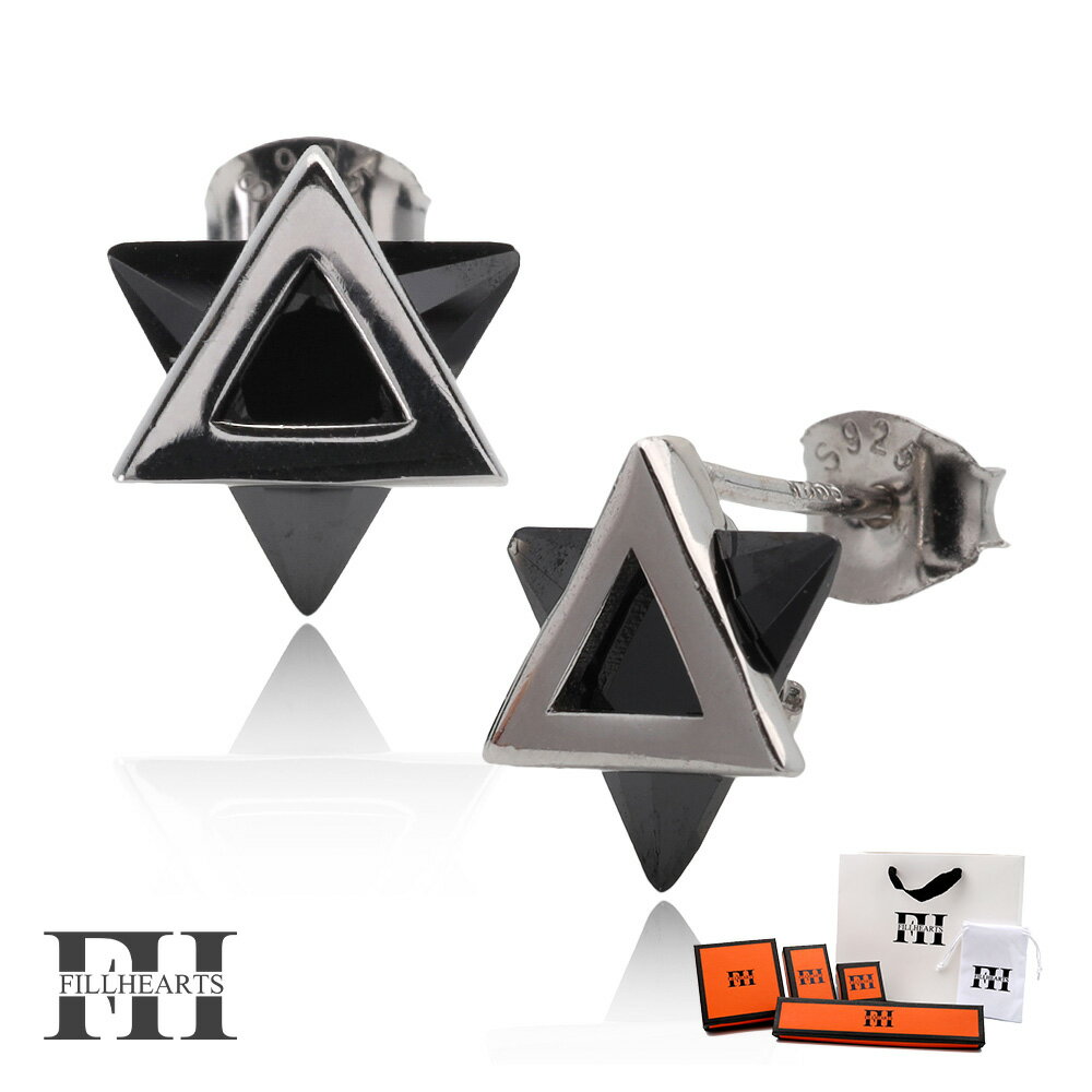 FILL HEARTS ピアス レディース 女性 大人 シルバー アクセサリー ジュエリー Brack Hexagram ヘキサグラム 六芒星 六角星 金属アレ...