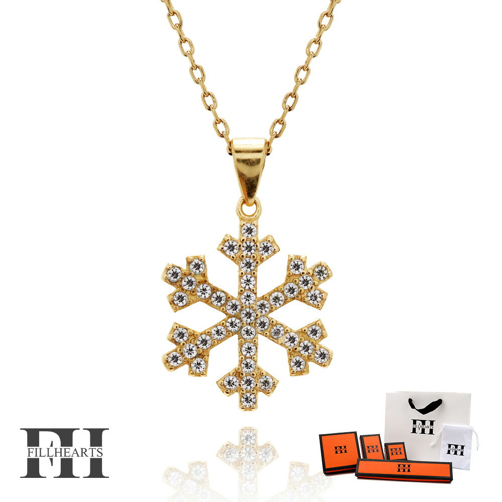 FILL HEARTS ネックレス レディース 女性 大人 ゴールド アクセサリー Snowflake 雪 雪華 結晶 ジルコニア 金属アレルギー対応 シルバー...