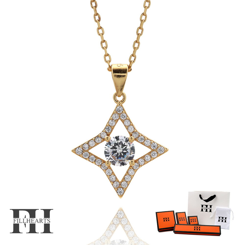 FILL HEARTS ネックレス レディース 女性 大人 ゴールド アクセサリー Supernova スーパーノヴァ 超新星 ひし形 星 ジルコニア 金属アレ...