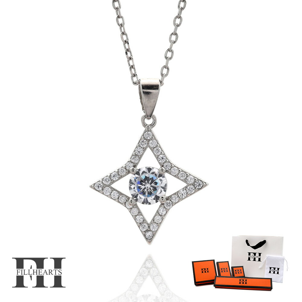 FILL HEARTS ネックレス レディース 女性 大人 シルバー アクセサリー Supernova スーパーノヴァ 超新星 ひし形 星 ジルコニア 金属アレ...