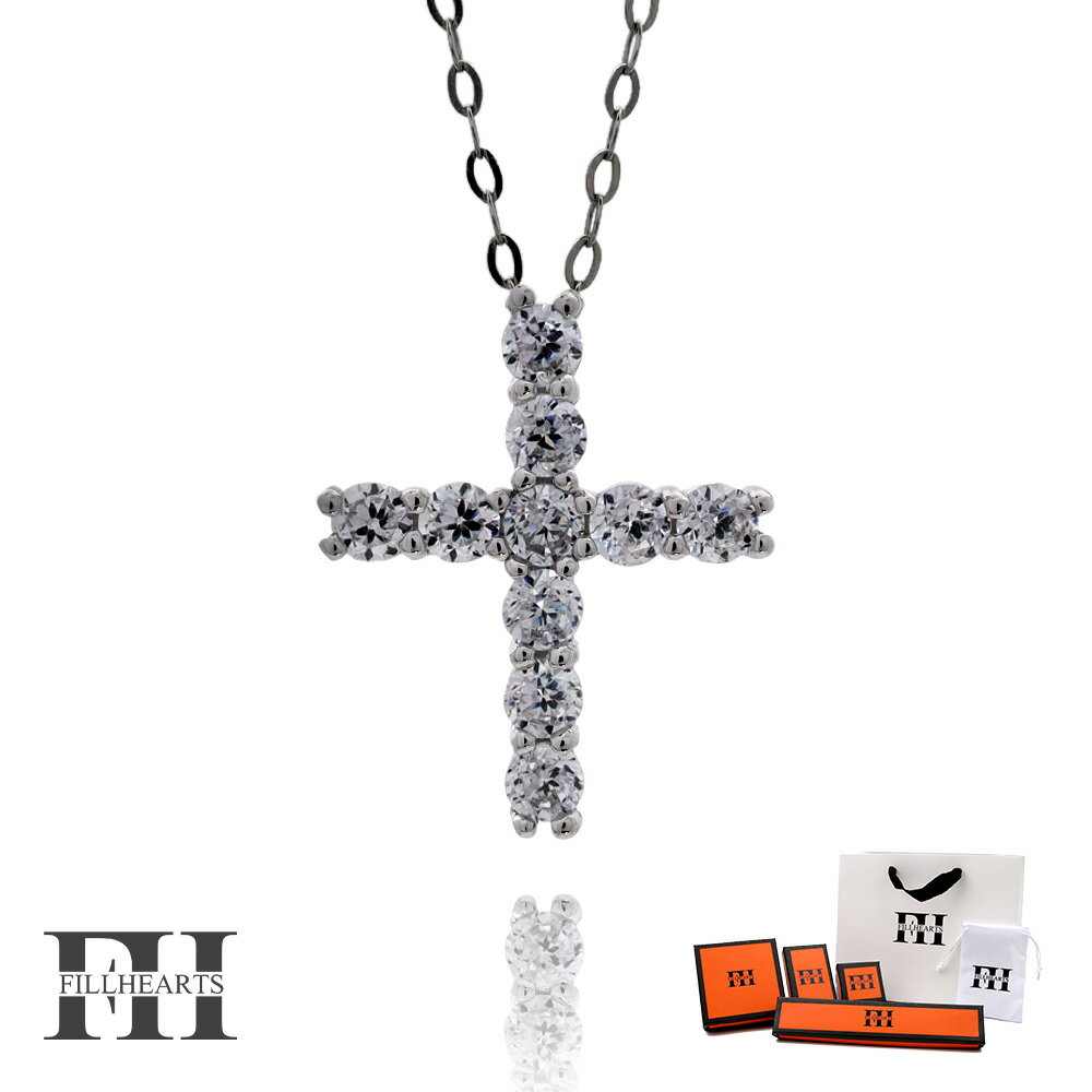 FILL HEARTS ネックレス レディース 女性 大人 シルバー アクセサリー Holy Cross クロス ホーリークロス 聖十字架 十字架 ジルコニア ...