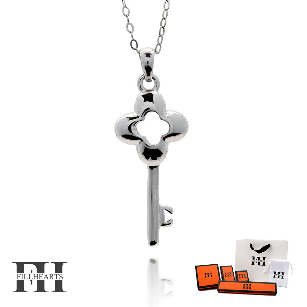 FILL HEARTS ネックレス レディース 女性 大人 シルバー アクセサリー Clover & Key クローバー&キー 四つ葉 クローバー 鍵 金属アレ...