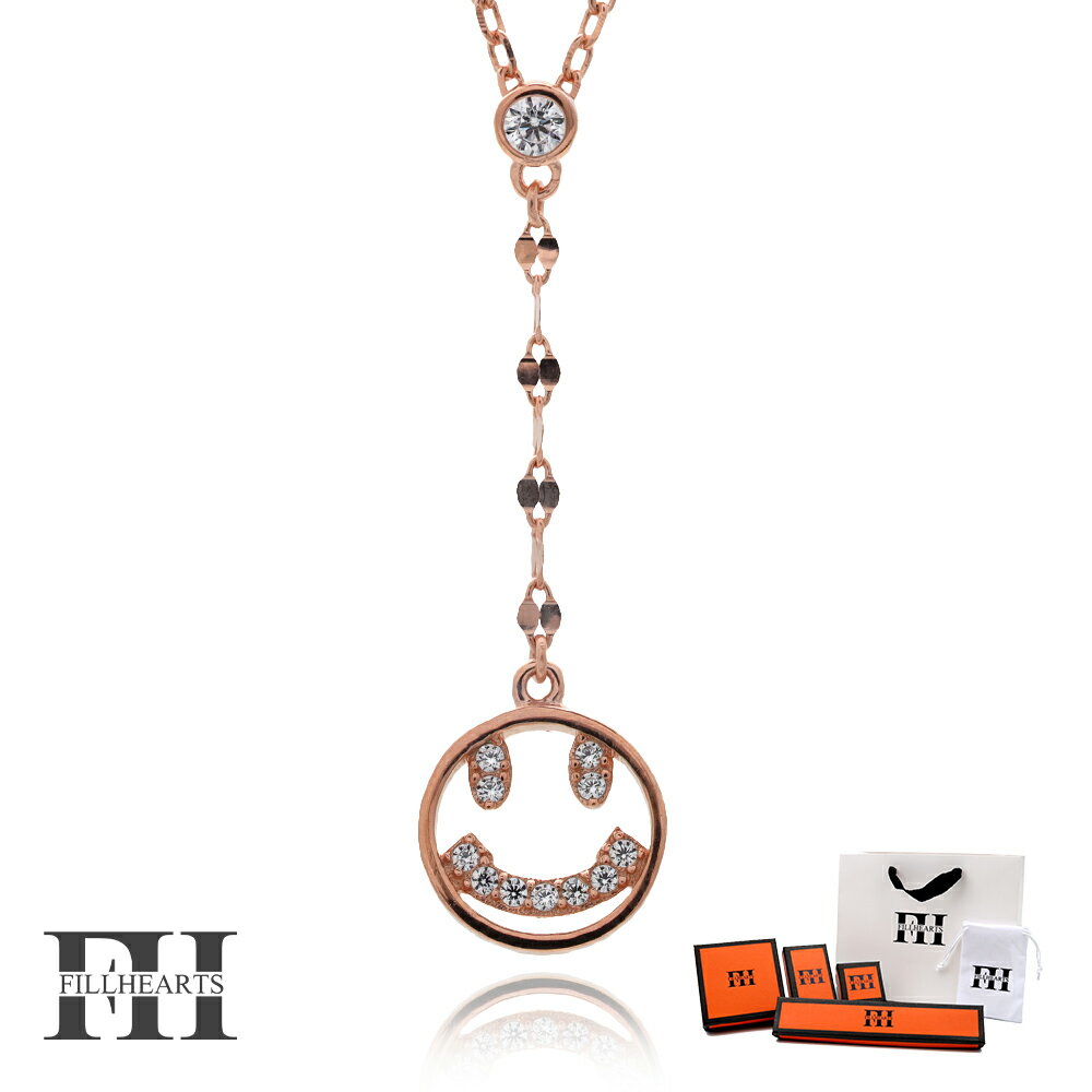 FILL HEARTS ネックレス レディース 女性 大人 ローズゴールド アクセサリー Glitter Smiley スマイル ニコちゃん ジルコニア 金属ア...