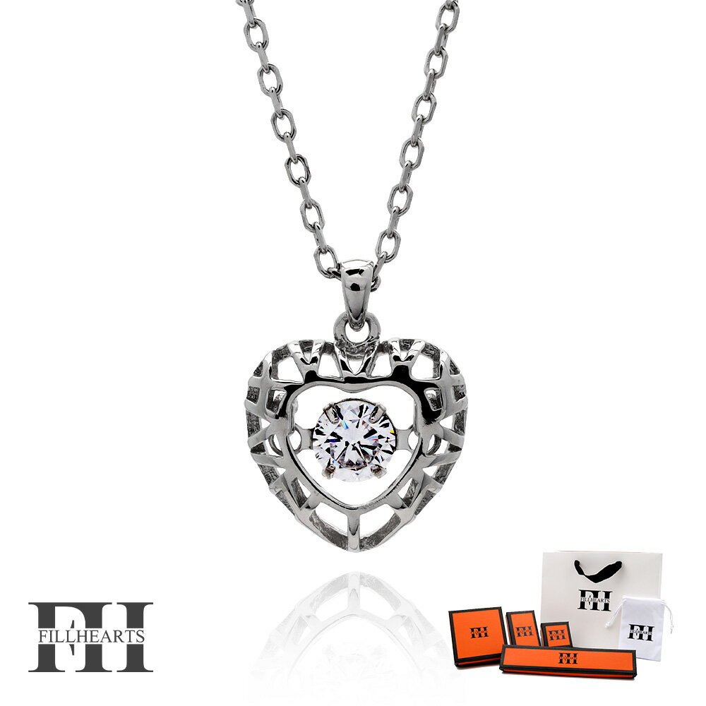 FILL HEARTS ネックレス レディース 女性 大人 シルバー アクセサリー Dancing Heart ハート ダンシングハート ジルコニア 金属アレル...