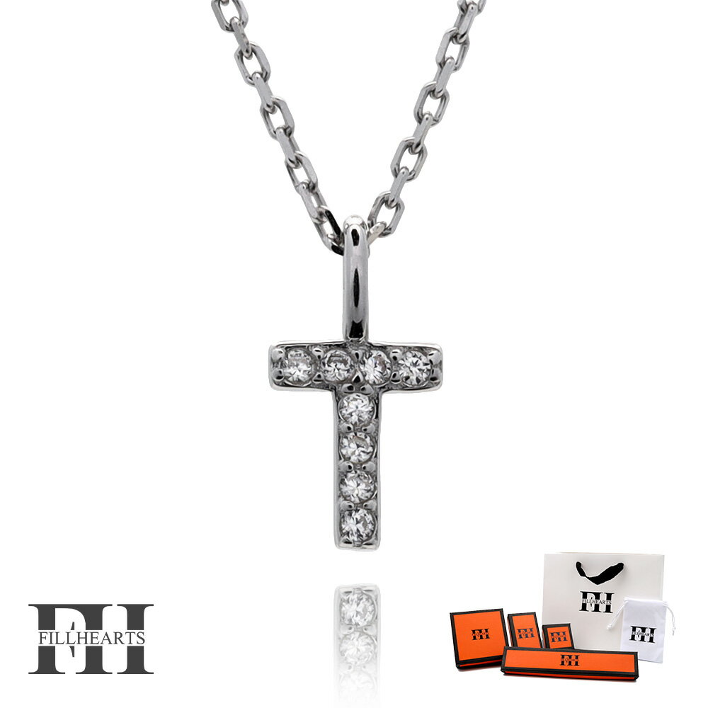 FILL HEARTS ネックレス レディース 女性 大人 シルバー アクセサリー T-shaped T字 クロス ジルコニア 金属アレルギー対応 シルバー92...