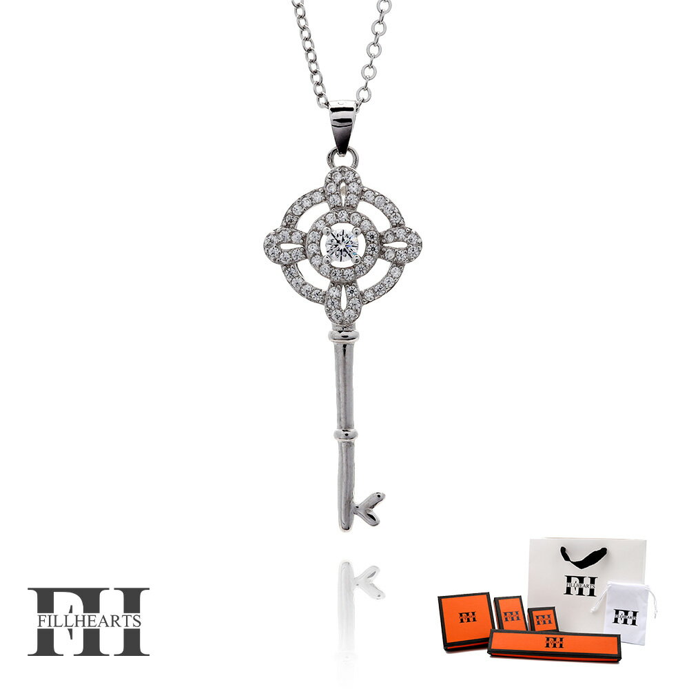 FILL HEARTS ネックレス レディース 女性 大人 シルバー アクセサリー Enchant Key 鍵 エンチャントキー 魔法 アンティーク ジルコニア...