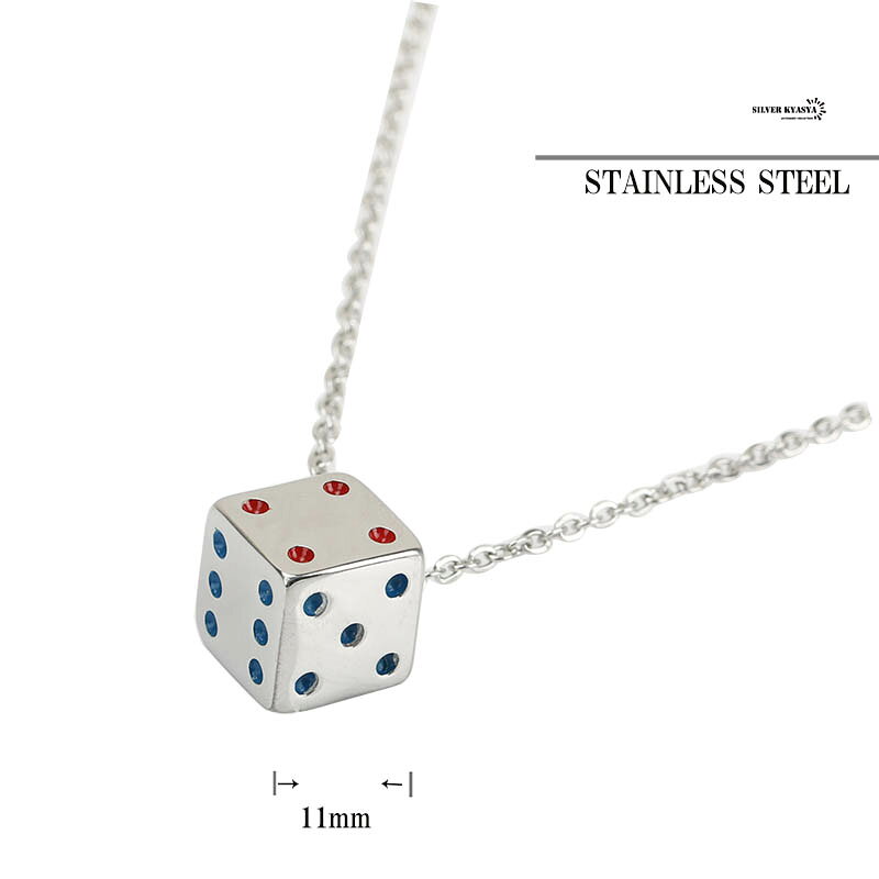 ステンレス サイコロ シルバー ダイスネックレス サイコロ dice 遊び心 お洒落 存在感 父の日 ペンダントの商品画像 2