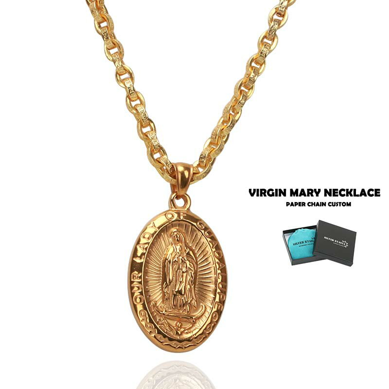 Ղ̃_C lbNX S[h  lbNX  _C y_g Y HIPHOP Bn ^`F[ 50cm boxt virgin mary necklace ̓