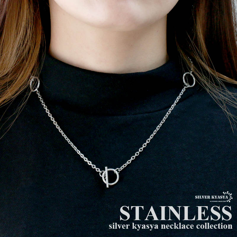 マンテル ネックレス ステンレス あずきチェーン レディースネックレス シルバー 細身 チョーカー ペンダント 小豆 あずき 金属アレルギー対応 父の日