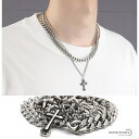 ネックレス メンズ クロス 十字架 喜平チェーン あずきチェーン ストリート silver 銀色 金属 ステンレス アレルギーフリー 父の日