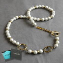 ネックレス メンズ silverkyasya(シルバーキャシャ)オリジナル パールネックレス マンテル ハンドメイド pearl necklace ストリート gold 金色 金属 ステンレス アレルギーフリー 専用BOX付属(4)