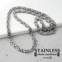 ステンレス チェーンネックレス silver 銀色 シルバー シンプル 男性 金属アレルギー対応