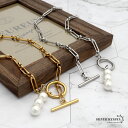 レディースネックレス ボールチェーン フィガロ パール ステンレス IPメッキ 18k 金メッキ マンテル シルバー ゴールド silver gold オリジナル ハンドメイド 金属アレルギー対応