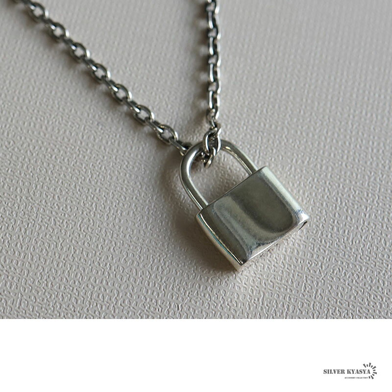 シルバー925 南京錠 ペンダント レディース 鍵 silver 鎖ネックレス 南京錠 シンプルネックレス 金属アレルギー対応 女性の商品画像 3