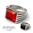 STAINLESS 大粒 ブラック オニキス 印台リング 指輪 シルバー 銀 レッド ストーン ステンレス ハード 重厚 メンズ カレッジリング 父の日