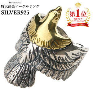 シルバー925 特大イーグルリング 925 頭金 イーグル 指輪 シルバーアクセサリー メンズ