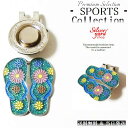 ゴルフマーカー サンダル 花柄 マグネット 磁石 ハットクリップ キャップクリップ 付 ボールマーカー グリーンマーカー 新品 かわいい プレゼント 当日発送 ...