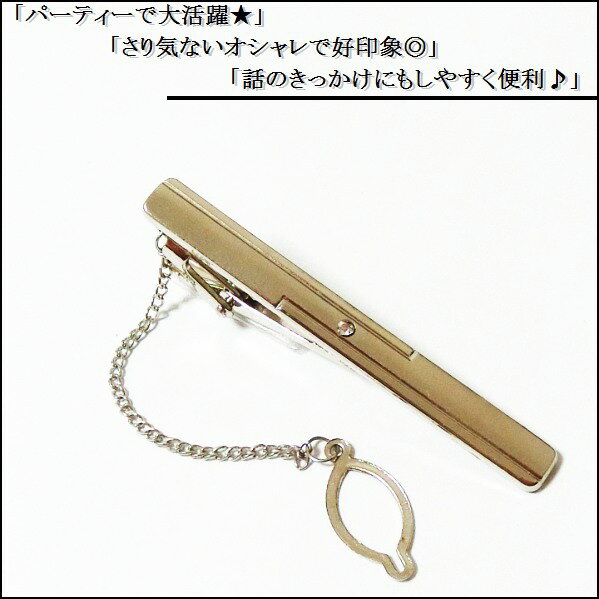 ネクタイピン タイピン タイバー マネークリップ メンズ レディース シルバー 銀 ジルコニア チェーン付き おしゃれ 新品 送料無料 男 女 当日発送 収納ポーチ付き NP582