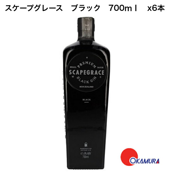 SCAPEGRACE Black Premium Dry Gin ץ졼 ֥å ץߥࡦɥ饤 700ml x6...