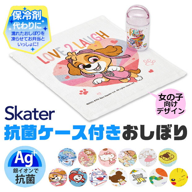 2023年度新柄★ 【2点以上で送料無料】 SKATER スケーター 抗菌ケース付き おしぼり おしぼりタオル 抗菌ケースセット おしぼりタオル 保冷剤 ケース付きおしぼり おしぼりケースセット 保育園 おしぼりタオル 子供 男の子 女の子 幼稚園 保育園