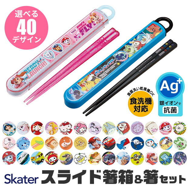 楽天シメファブリック＼20％OFF★／2024年新柄【3点以上で送料無料】 SKATER スケーター 箸 ケース付き 箸箱 箸 2024年 新柄 子供 箸 食洗器対応 お箸 おしゃれ お箸 男の子 女の子 スライドケース スライド式 日本製 新柄 カトラリー カラトリー