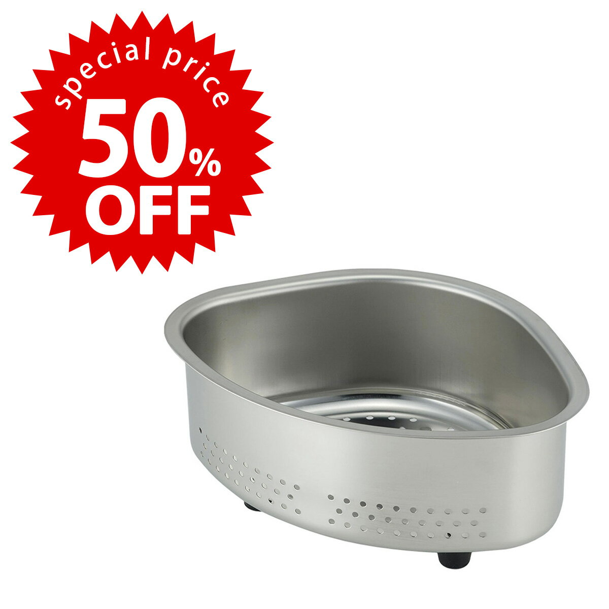 【 スーパーセール 期間限定 50%OFF 】継ぎ目のない ステンレス 三角コーナー日本製 シンク用 生ゴミ 生ごみ入れシンプル 丈夫 頑丈 抗菌 シンク清潔 下村企販のサムネイル