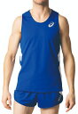 asics アシックス RUNNING SHIRT ASICS BLUE 2XL 2091A124 401 | スポーツ スポーツウェア 陸上競技 ランニングシャツ ノースリーブ タンクトップ トップス メンズ M’S スポーツ用品 ワンポイント ロゴ 素材