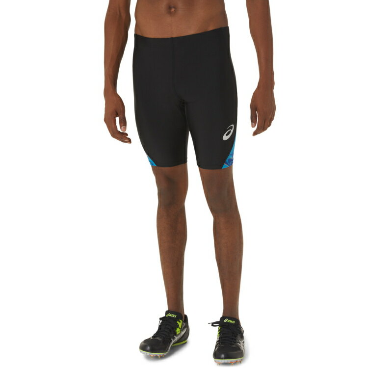 asics アシックス MEN SUMINAGASHI GRAPHIC M パフォーマンスブラックXアイランドブルー L 2091A611 4 | スポーツ スポーツウェア 陸上 短距離 ランニング ジョギング マラソン スポーツタイツ グラフィックミドルタイツ パンツ ズボン ストレッチ メンズ ロゴ