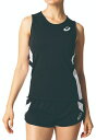 asics アシックス RUNNING SHIRT PブラツクxWHT S 2092A086 1 | スポーツ スポーツウェア 陸上 ランニング ジョギング マラソン ランニングシャツ ノースリーブ タンクトップ トップス レディース 部活 練習 スポーツ用品 ロゴ その1