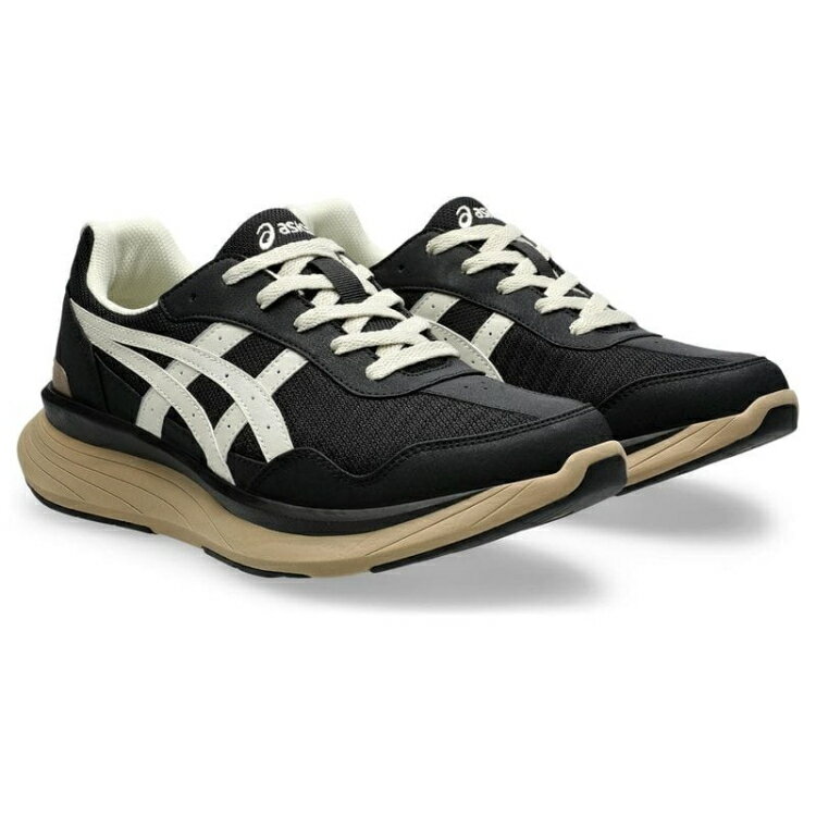 樂天商城 - asics アシックス商事 KNEESUP M011 ブラックxベージュ 25.5 1241A011 1 | 靴 シューズ スニーカー ウォーキングシューズ メンズシューズ ローカット メンズ 運動靴 通勤靴 紐靴 運動 散歩 旅行 日常使い カジュアル 負担軽減 幅広 ワイド 反射材 快適
