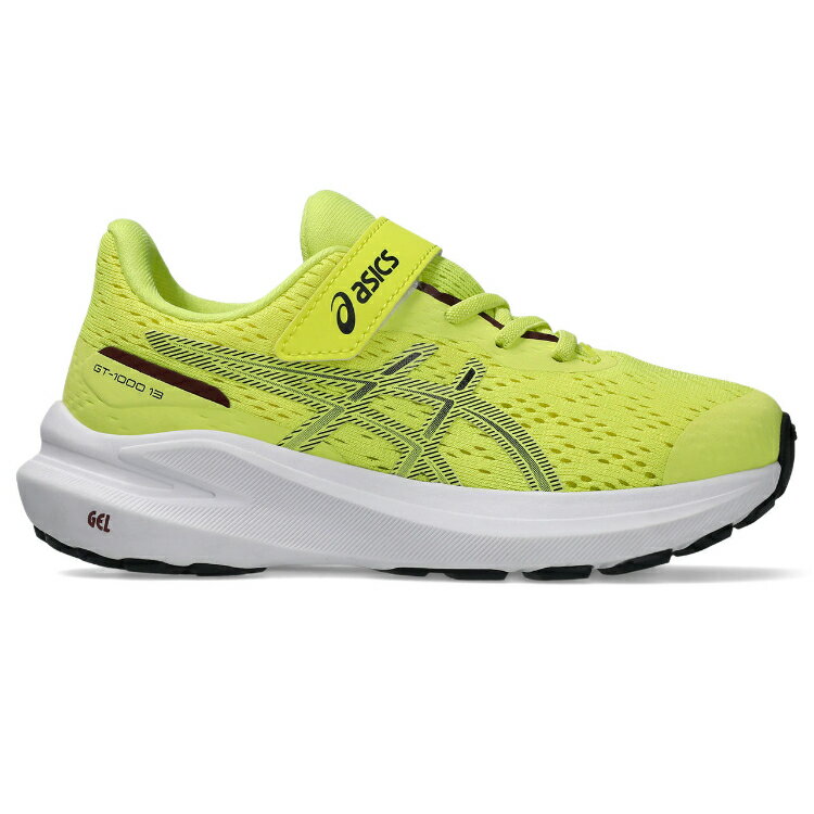 asics アシックス GT-1000 13 PS CITRON/WHITE 17.5 1014A344 751 | ファッション スニーカー シューズ 靴 ランニングシューズ 運動靴 子供靴 ゴムひも 1本ベルト スポーツ 通園 通学 体育 外遊び 運動会 普段履き クッション性 快適 キッズ ジュニア