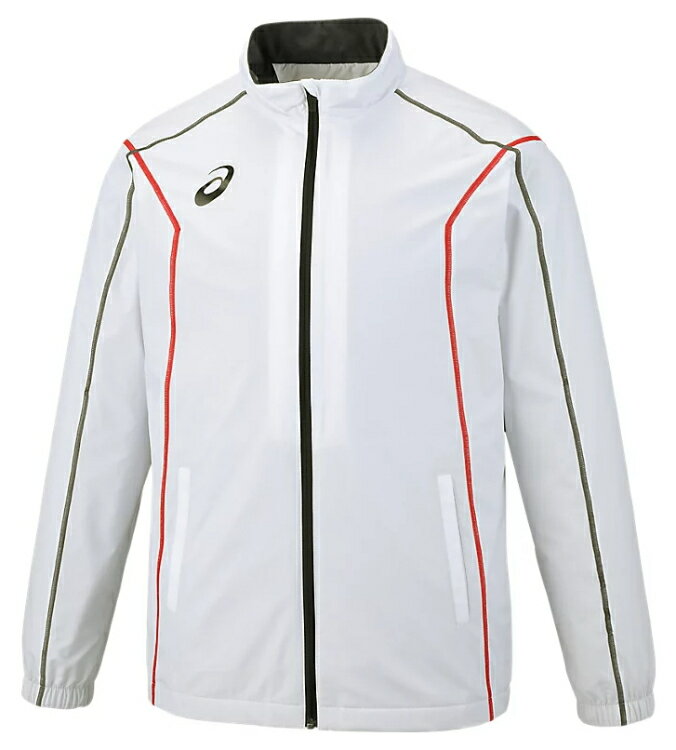 Men'S Wear - asics アシックス 裏トリコットブレーカージャケット(ステッチ/リサイクル素材) ブリリアントホワイト M 2031E059 100 | スポーツ用品 ウエア ファッション トップス トレーニングウエア ウインドブレーカー ジャケット フルジップ 裏起毛 フィットネス スポーツ 運動