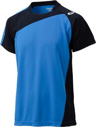 asics アシックス GAMESHIRTSHS Iブルーxブラツ O XW1321 4490 | スポーツ バレーボール メンズ レディース バレーボールウェア ウエア トップス ブルー 青 ブラック 黒 O ゲームシャツ シャツ 半袖 吸汗速乾 ショートスリーブ 薄手 フィット