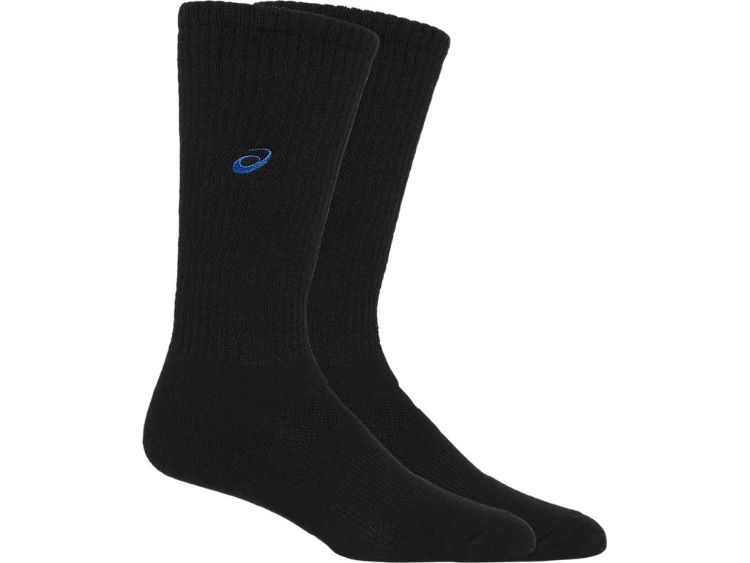 asics アシックス ONE POINT HIGH SOCKS ブラックXブルー 2XS 3053A137 3 | スポーツ 運動 ファッション小物 衣類 衣料品 ウエア ウェア 靴下 くつ下 ソックス 男性 メンズ 女性 レディース バレーボール 万能 マルチ 抗菌 防臭 ハイソックス 機能性 練習 部活 デイリー 2XS