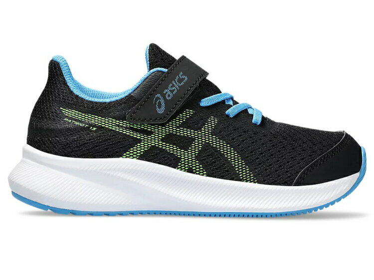 asics アシックス PATRIOT 13 PS BLACK/ELECTRIC LIME 17.5 1014A264 9 | 靴 スニーカー 運動靴 未就学児 幼稚園 保育園 JUNIOR KIDS 子供 こどもくつ 通学 学校 トレーニング クッション性 通気性 フィット性 体育 運動 普段使い プレゼント 17.5cm