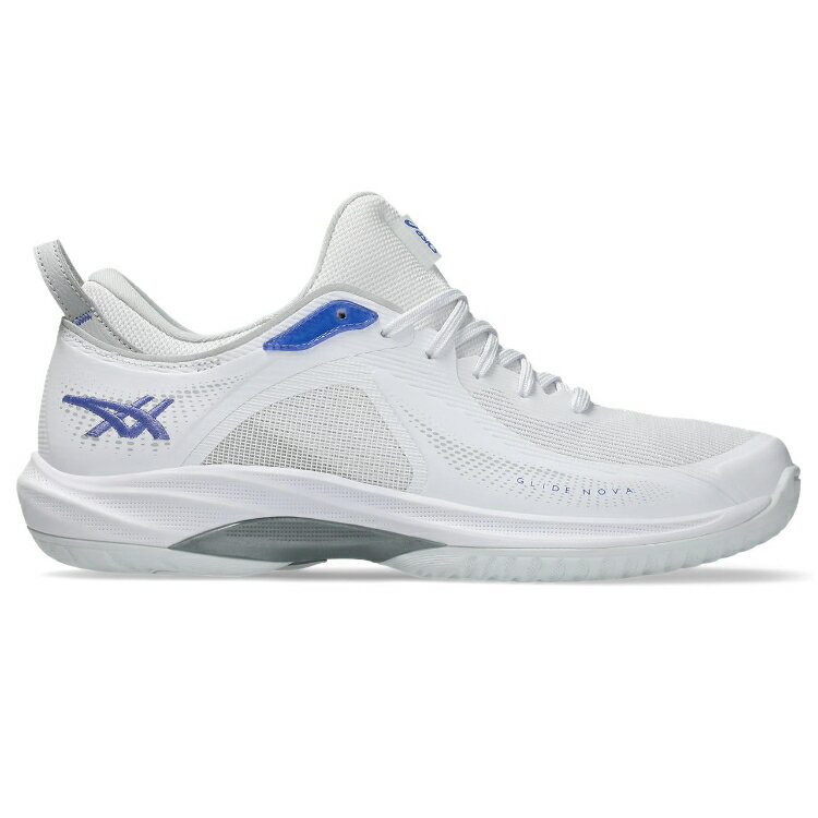 asics アシックス GLIDE NOVA FF 4 WHITE/SAPPHIRE 25.5 1063A105 100 | 靴 くつ シューズ スポーツシューズ インドアスポーツ 屋内スポーツ 室内スポーツ フィット感 メンズ ユニセックス 男女兼用 スポーツ 運動 フットウェア プレゼント