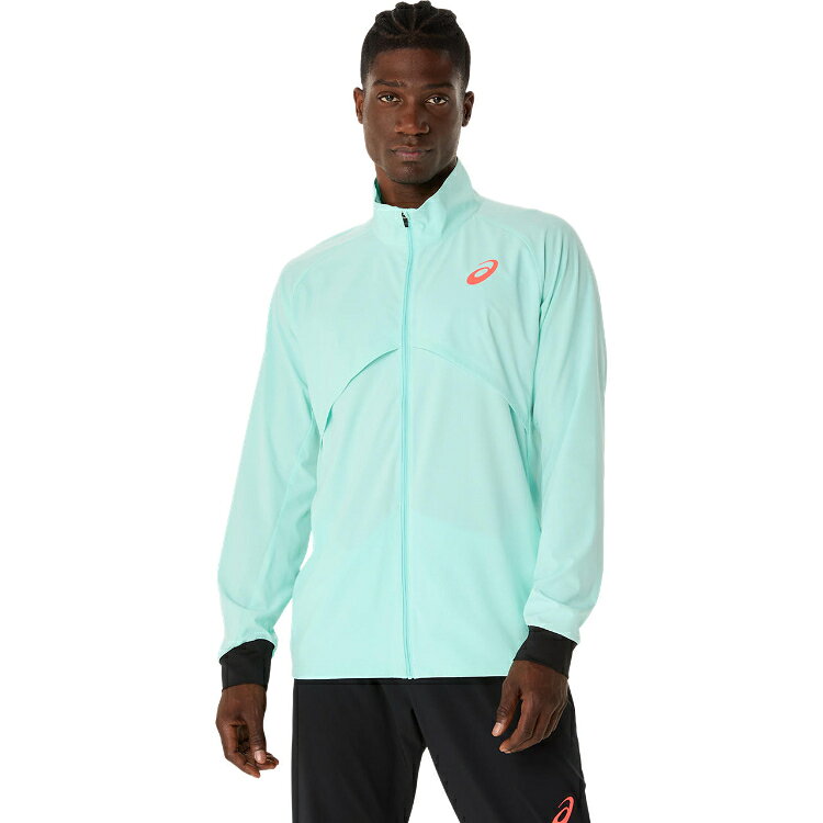 asics アシックス HYBRID STRETCH WOVEN JACKET ILLUMINATE MINT XS 2091A752 413 | スポーツ ウェア トップス アウター 長袖 ロングスリーブ ストレッチ性 伸縮性 スタンドネック 陸上競技 陸上 トレーニングウェア トレーニング メンズ