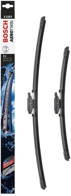 BOSCH ボッシュ ワイパーブレード 輸入車用 Aerotwin エアロツイン 2本 セット 600 / 400 mm A116S 3397007116 | ワイパー ブレード 交換 ラバー ポリマー コーティング ゴム ワイパーゴム 車検 替え 雨 ガラス 水滴 キレイ ポリマーコーティングゴム ビビリ音 ガタツキ DIY