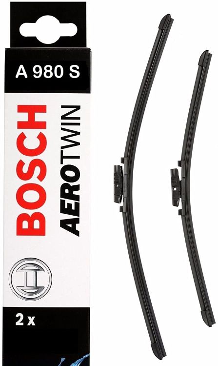 BOSCH ボッシュ ワイパーブレード 輸入車用 Aerotwin エアロツイン 2本 セット 600 / 475 mm A980S 3397118980 | ワイパー ブレード 交換 ラバー ポリマー コーティング ゴム ワイパーゴム 車検 替え 雨 ガラス 水滴 キレイ ポリマーコーティングゴム ビビリ音 ガタツキ DIY