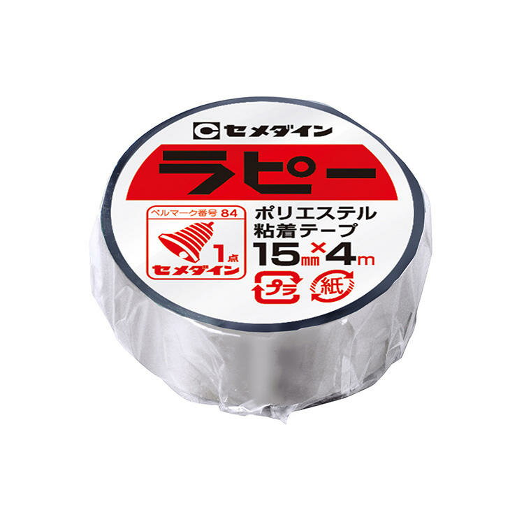 CEMEDINE セメダイン ラピー 銀 15mm×4m TP-262 | 銀 メタリック カラーテープ 装飾用 学校工作 贈り物 包装 きれい カラフル テープ 粘着テープ 運動会 誕生日会 学園祭 クリスマス イベント 装飾 最適